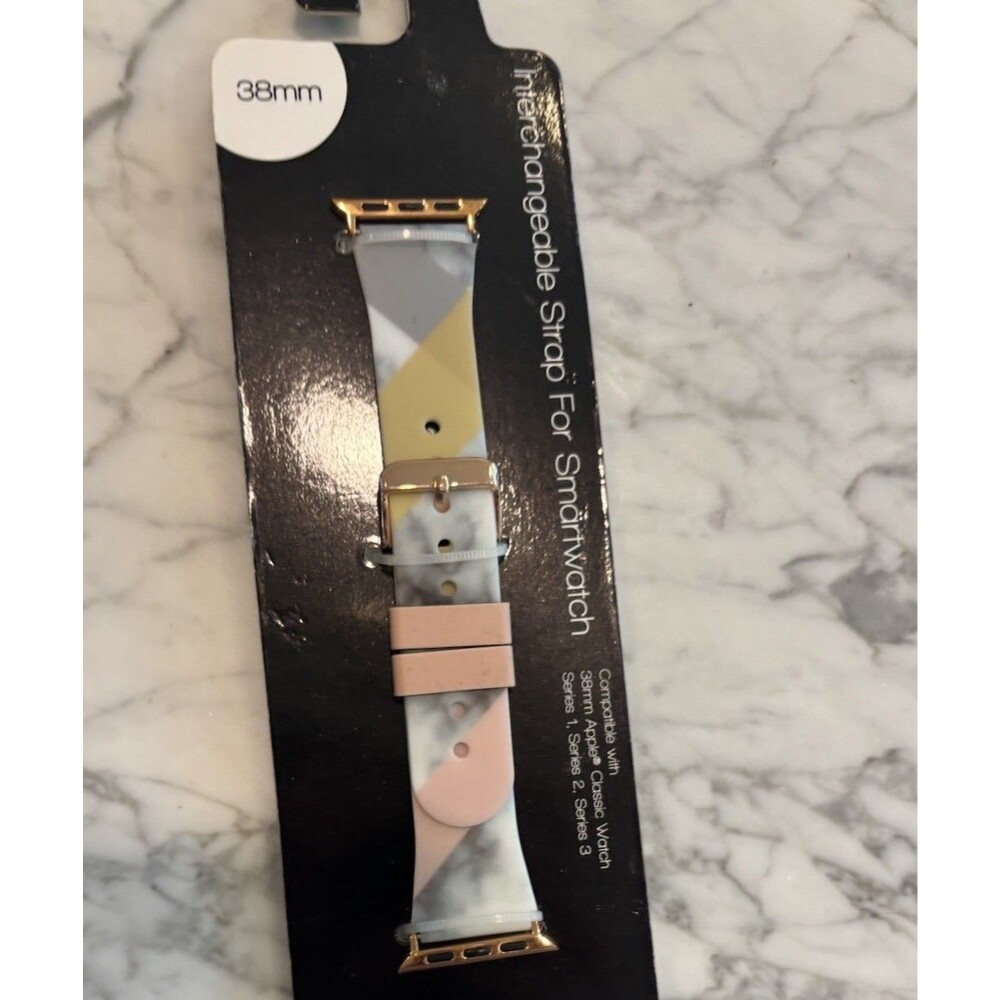 NEW I.N.C. Women's Pink Gray Marbled Rose‎ Gold 38mm Apple Watch Band Strap